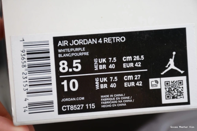 Purple Air Jordan CT8527-115 Court 4 0527